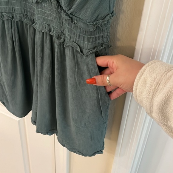 🌱 Vintage Sage Green Romper with pockets  , Size: L Circa 2008 - Picture 11 of 17